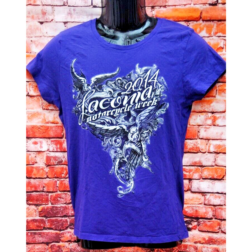 Purple Laconia Motorcycle Week 2014 Special Designed Front/Back Printed T
